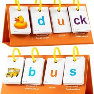 Phonics Flash Cards Learn to Read CVC Word Builder Games, Sight Words Games for Kindergarten Classroom Supplies, Preschool Phonics Learning Activity, Special Education Speech Therapy Toys