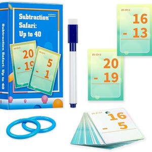 Subtraction Flash Cards, Math Facts Flashcards 1-20, Math Manipulatives Games for Kindergarten, 1st, 2nd, 3rd, 4th, 5th, 6th Grade Kids Ages 4-12